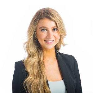 A woman smiling at the camera.