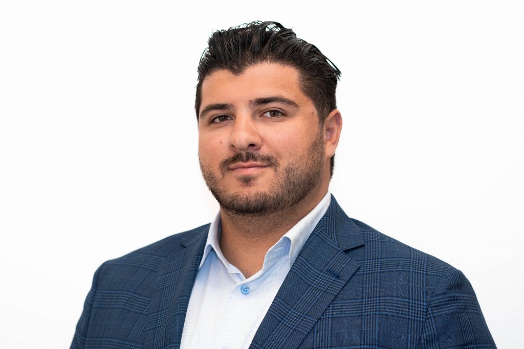 Man looking at the camera.